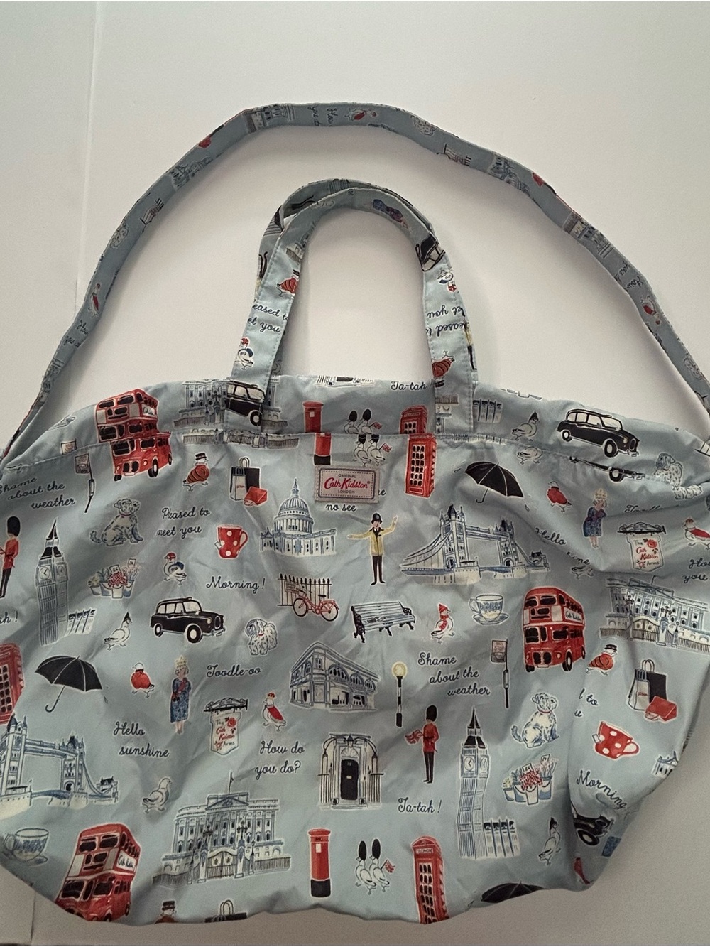 Cath Kidston Pale Blue London Scenes Kids Tote Bag - Picture 2 of 9